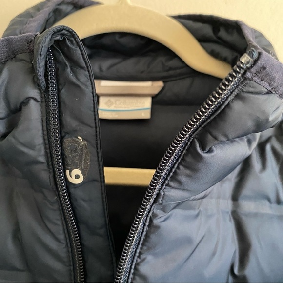 COLUMBIA Duck Down Navy Blue Full Zip Puffer Jacket Size L - Picture 6 of 11